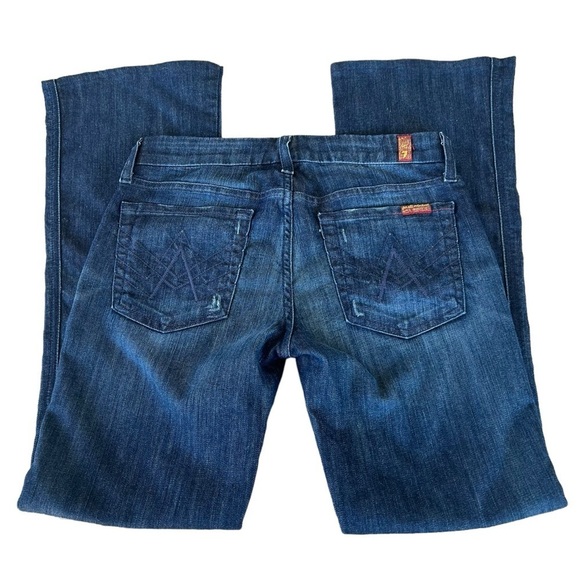 7 for all Mankind A Pocket Dark Wash Jeans Dark Wash Size 27 GUC READ - Picture 5 of 11